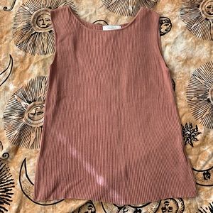 Dusty Pink Ribbed Tank Top Size Medium